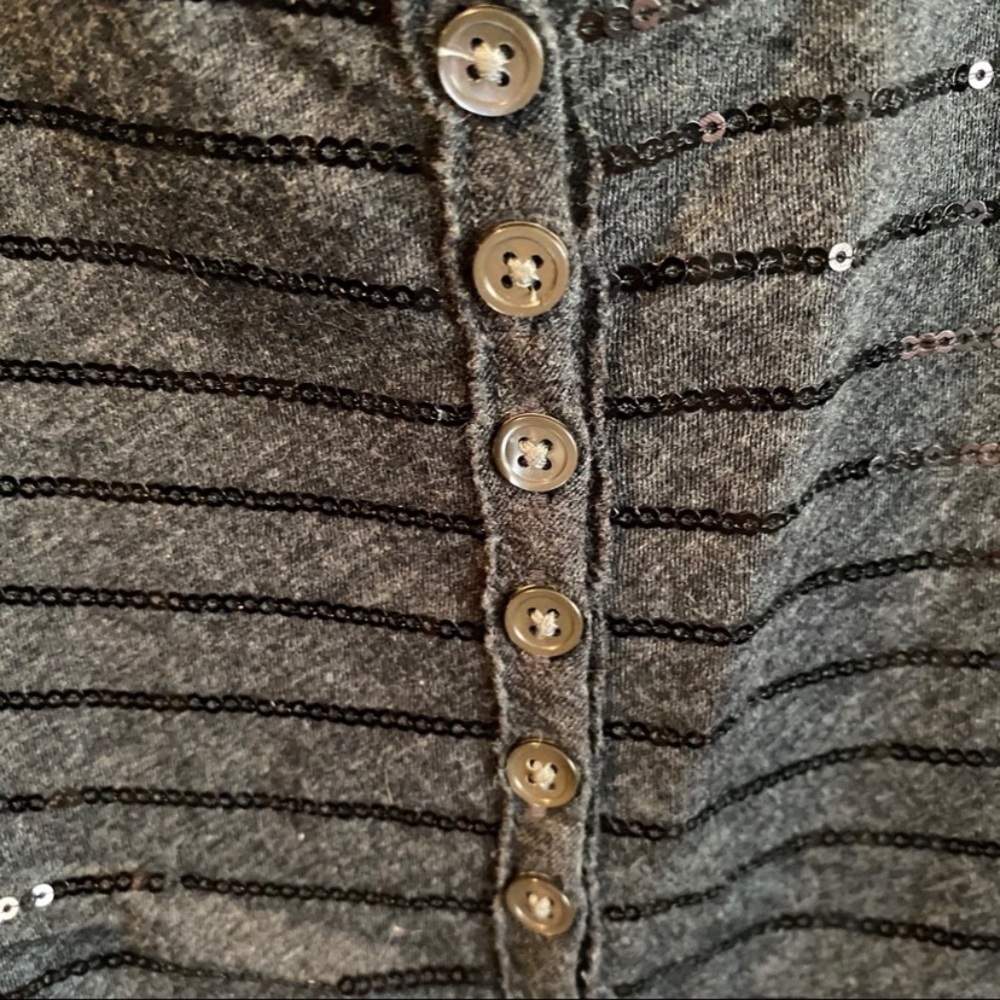 NWT J.Crew Sequin Striped Tank Top – Size Large/Gray Sparkly Summer Essential - Picture 3 of 3